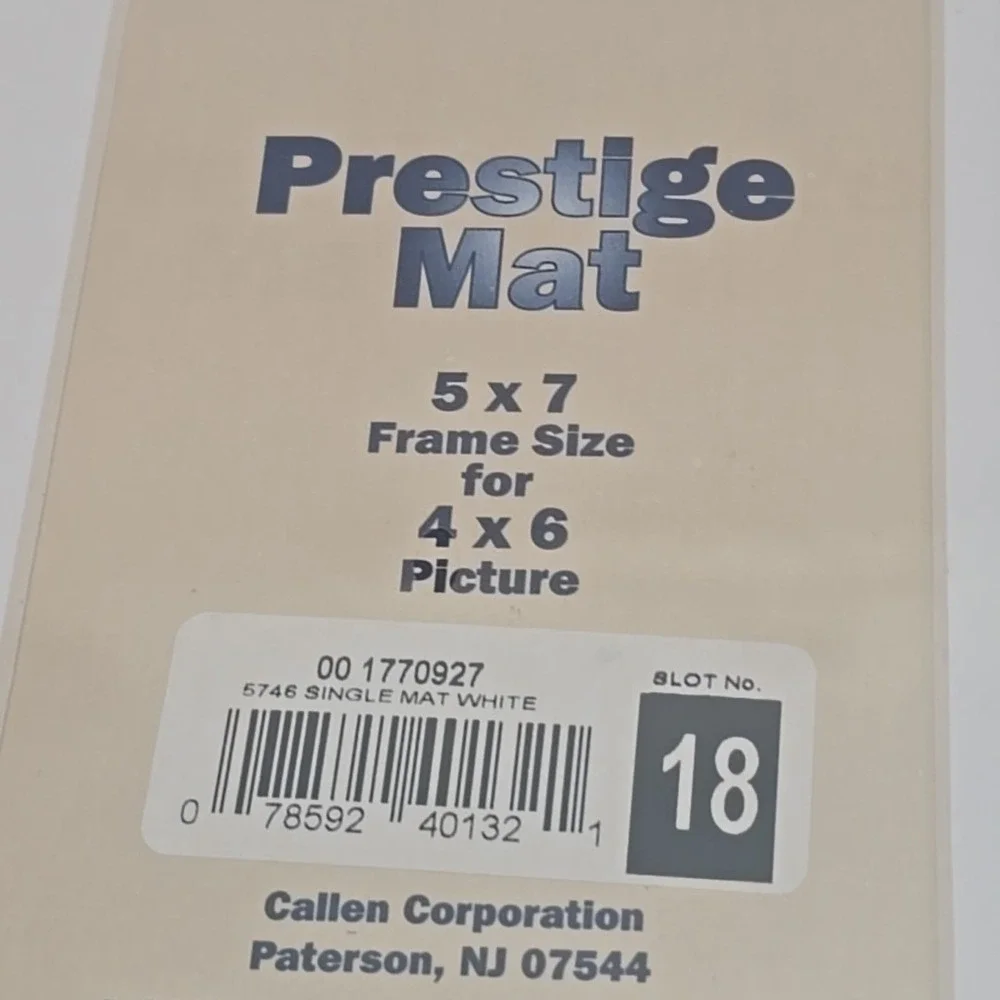 Prestige Mat For Framing Pictures White Size 5X7 for 4X6 Picture Acid‎ Free